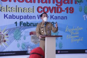 Bupati H. Raden Adipati Surya Hadiri Pencanangan Vaksinasi Covid-19