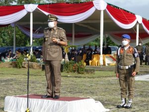 Bupati Musa Ahmad Menjadi Inspektur Upacara dalam Rangka Memperingati HUT Satpol PP ke 72