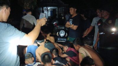 Gerebek Base Camp, Polresta Bandar Lampung Amankan 17 Remaja dan Sita 5 Senjata Tajam