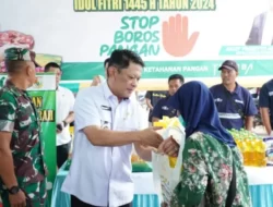 Jelang Hari Raya Idul Fitri 1445 H, Pj Bupati Tubaba M.Firsada Bersama dengan TPID Gelar Gerakan Pangan Murah