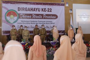 Bupati Way Kanan Hadiri Acara Ulang Tahun Dharma Wanita Persatuan Ke 22 Tahun 2021