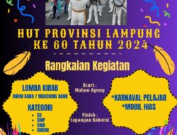 Kirab Drumband dan Mobil Hias Meriahkan HUT Lampung ke-60