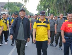 Semarakan Hari Bhayangkara Ke 78, Polda Lampung Gelar Olahraga Bersama TNI-Polri