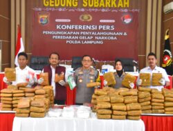 Sebulan Terakhir, Polda Lampung Sikat Peredaran Narkotika Rp14,7 Miliar
