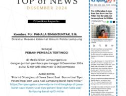Ditreskrimum Polda Lampung Raih Penghargaan Top of News atas Pengungkapan Kasus Penipuan Petani Senilai Rp10 Miliar