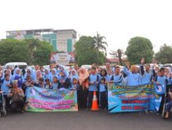 Penuh Keceriaan, Puluhan Siswa TK Berkebutuhan Khusus Kunjungi Polresta Bandar Lampung