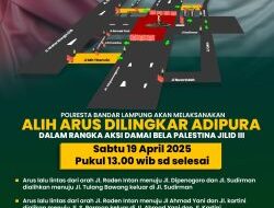 Aksi Bela Palestina Jilid 3 di Bandar Lampung, Polisi : Pengalihan Arus Bersifat Situasional