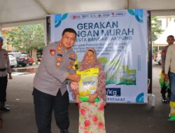 Polresta Bandarlampung Gelar Gerakan Pangan Murah, 4,1 Ton Beras SPHP Ludes Terjual