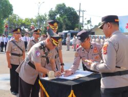 Jabatan 2 Kasat dan 1 Kapolsek di Polresta Bandar Lampung Diserahterimakan