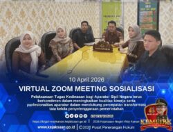 Tingkatkan Kinerja ASN, Kejari Way Kanan Ikuti Zoom Meeting dari Kejaksaan RI