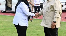 Walikota Bunda Eva Sambut, Kedatangan Presiden Prabowo