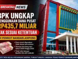 BPK Ungkap Penggunaan Dana Pusat Rp435,7 Miliar Tak Sesuai Ketentuan di Pemkot Bandarlampung